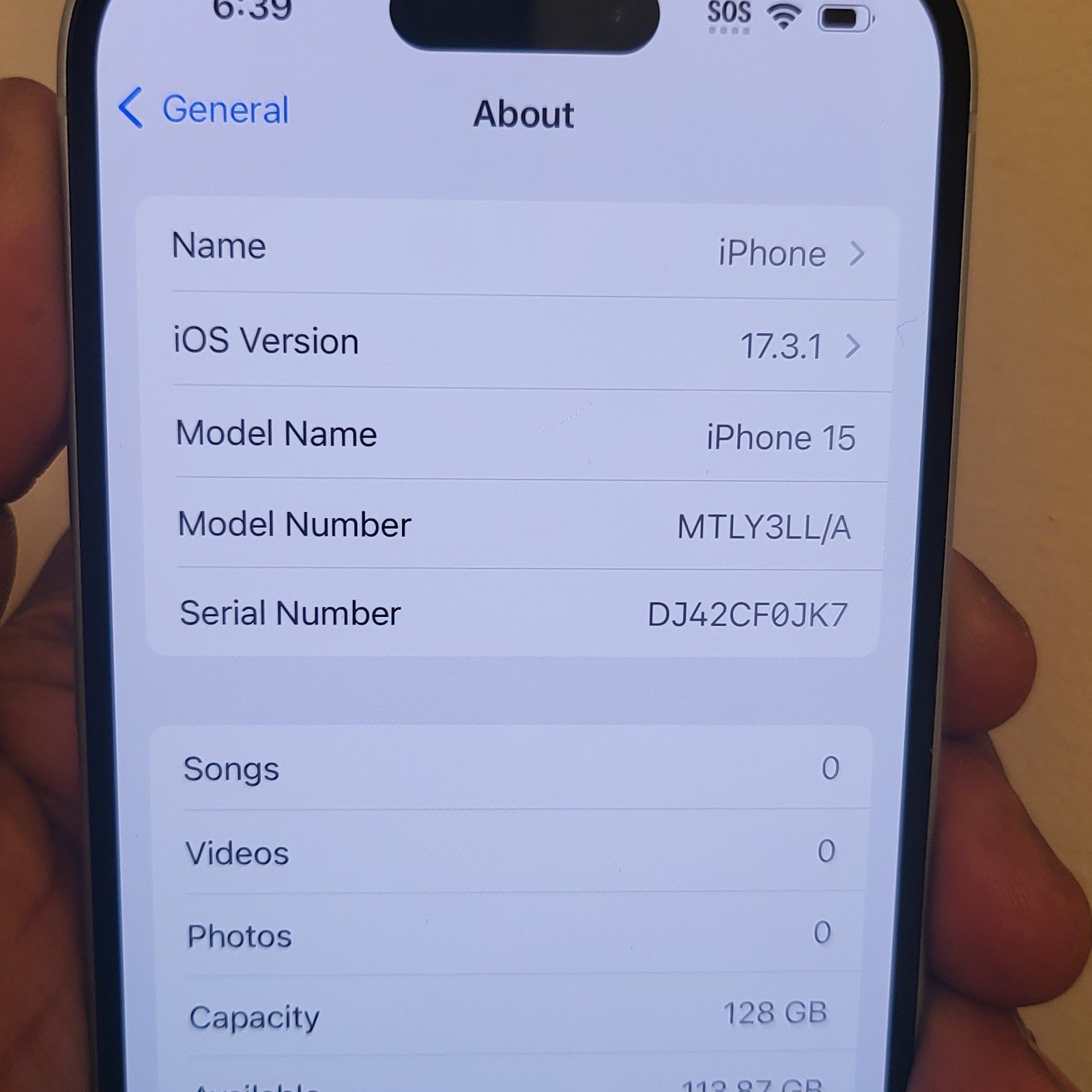 Apple iphone 15 128gb blue unlocked 5J98