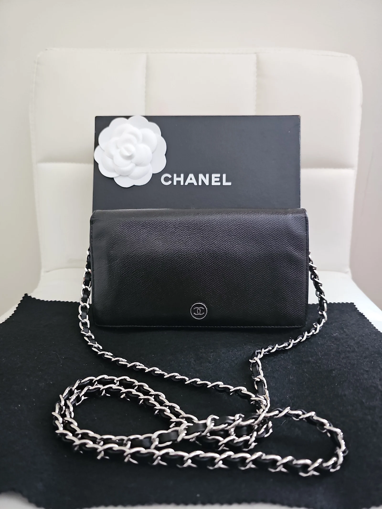 CHANEL Black Leather Wallet
