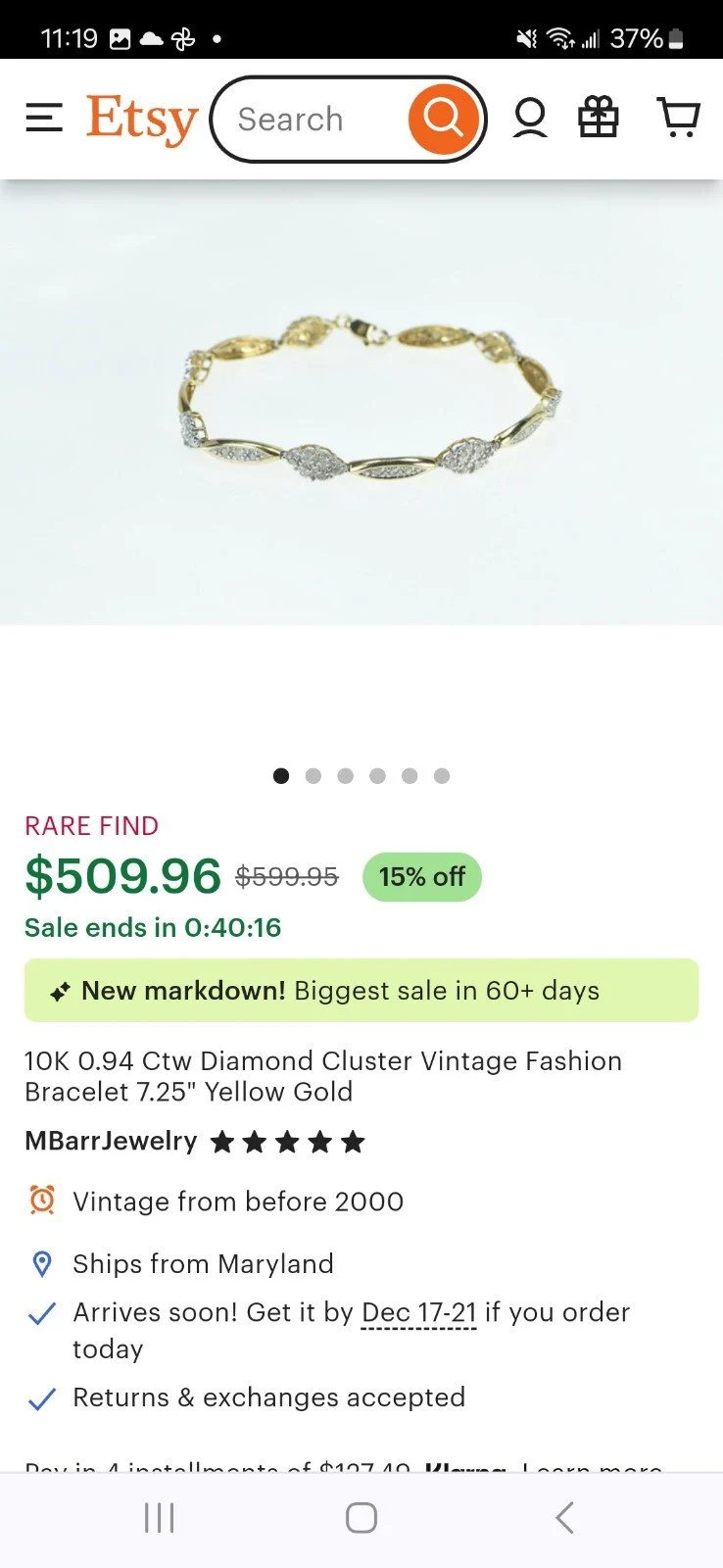 Gold diamond bracelet