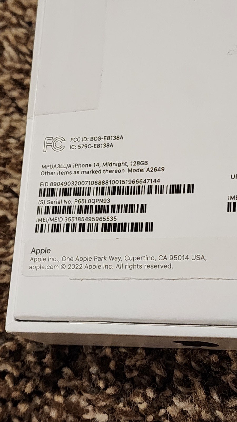 FREE SHIPPING Unlocked Apple iPhone 14 7A99