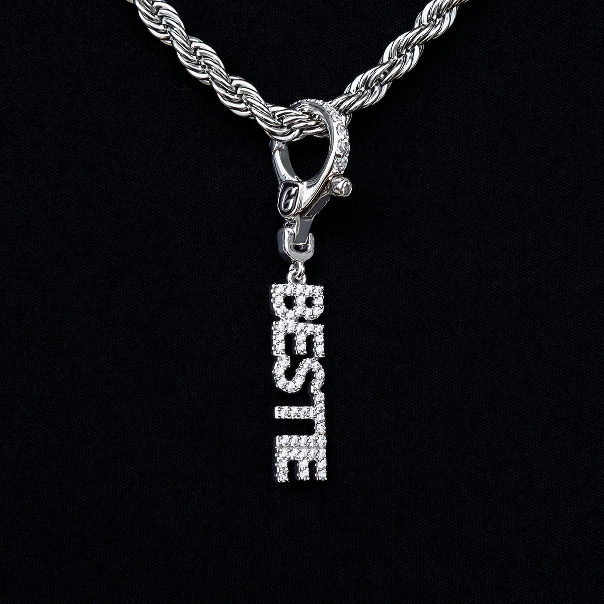 Bestie Clip On Pendant in White Gold