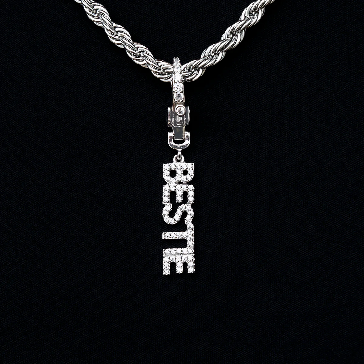 Bestie Clip On Pendant in White Gold