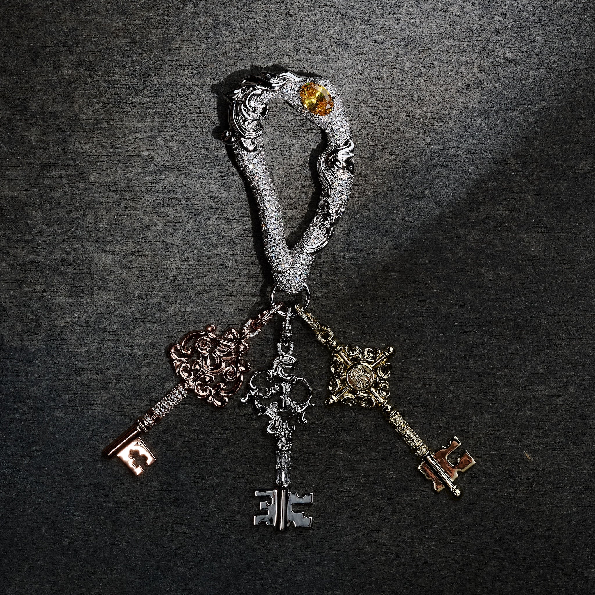 GLD X Bloody Osiris Iced Canary Key Clip On in Yellow Gold