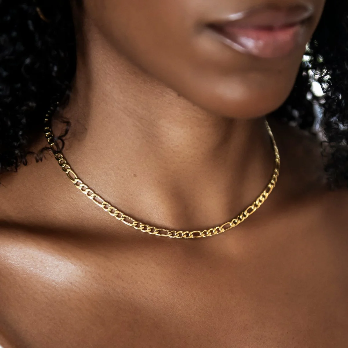 Figaro Chain + Bracelet Bundle in Yellow Gold- 4mm