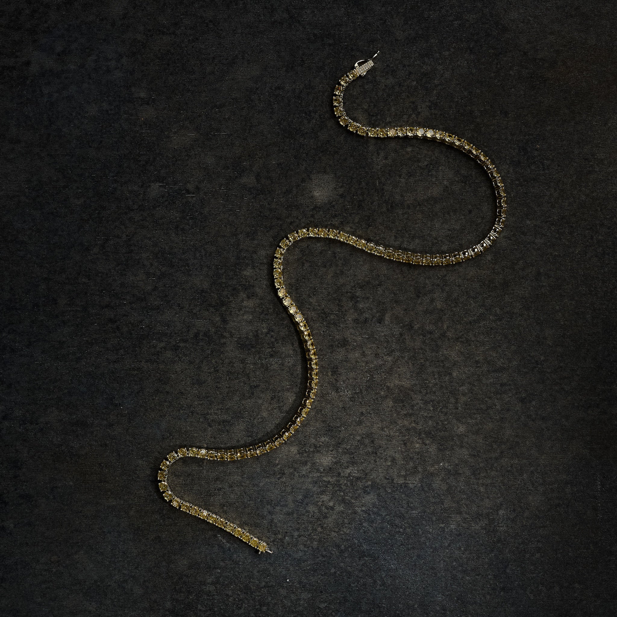 GLD X Bloody Osiris Iced Canary 3mm Diamond Tennis Chain in Yellow Gold Vermeil