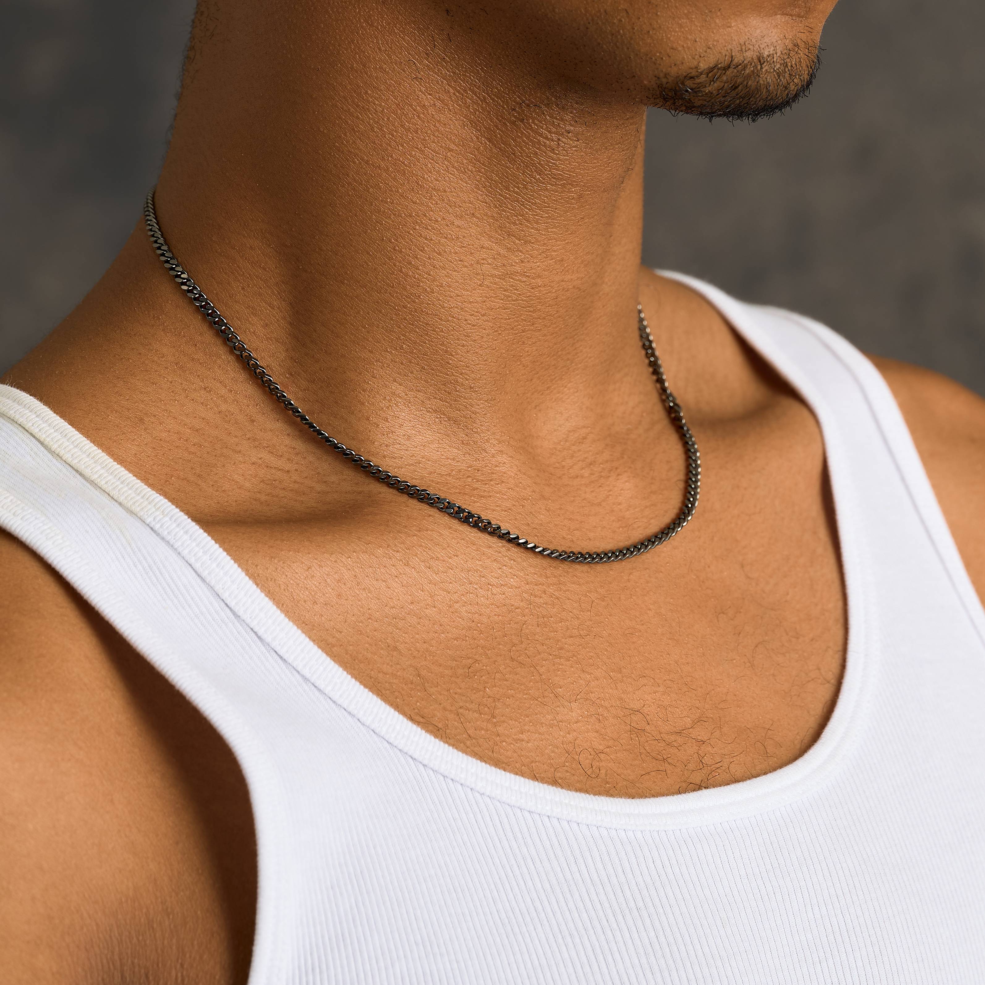 Micro Cuban Chain in Black - 3mm