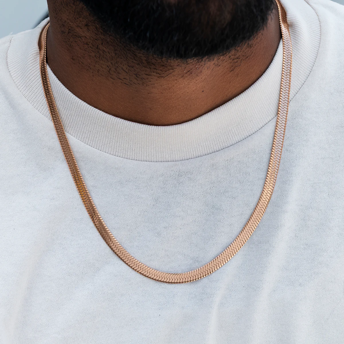 Herringbone Chain in Rose Gold- 8mm