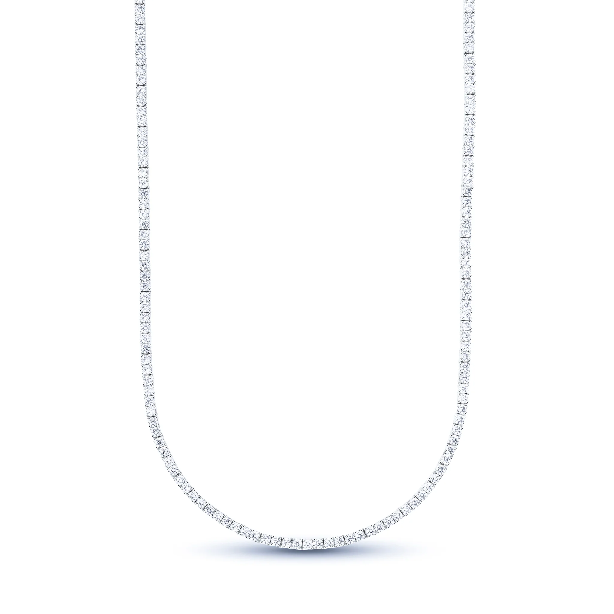 Men's Moissanite Diamond Tennis Chain in White Gold Vermeil - 2mm