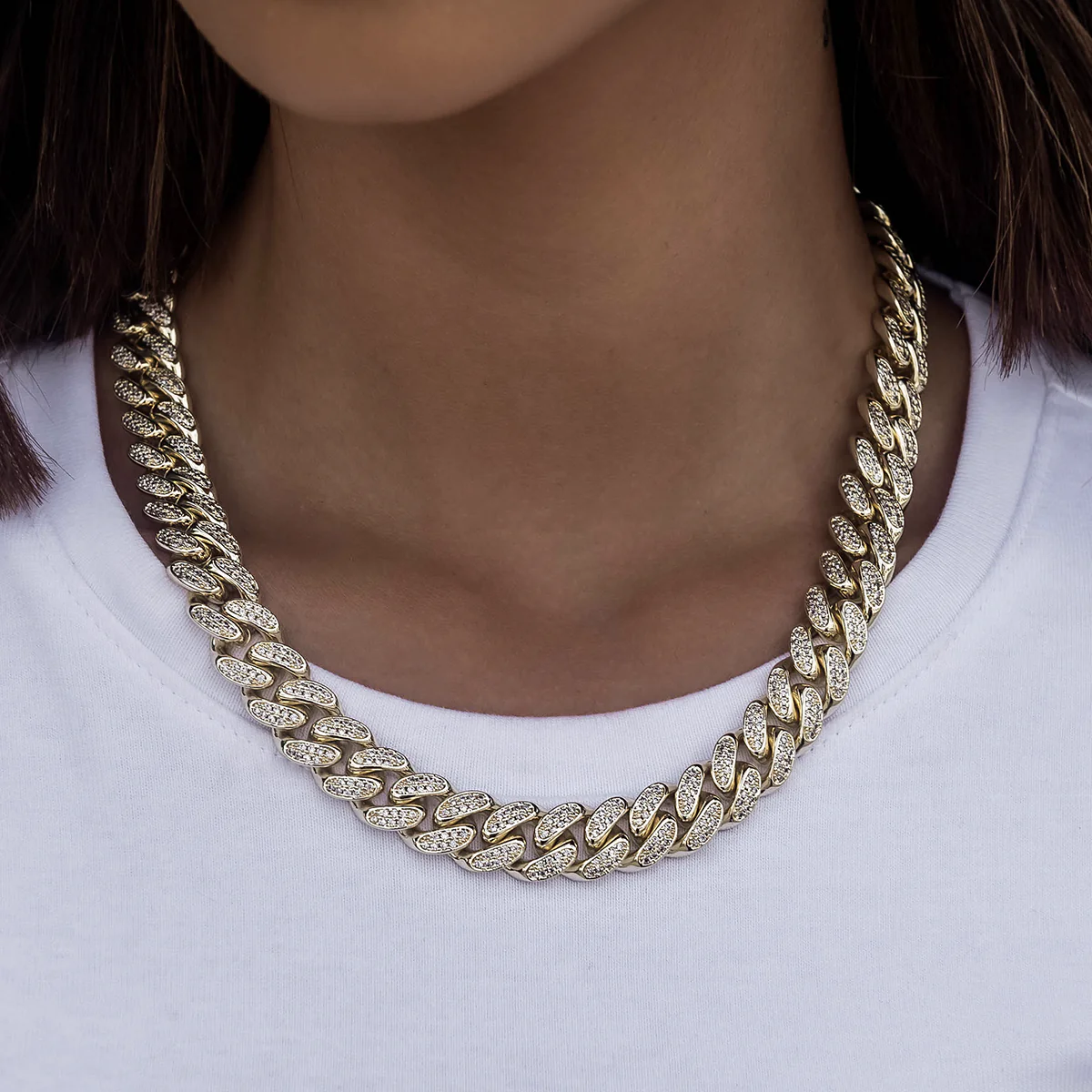 Diamond Cuban Link Necklace + Anklet Bundle in Yellow Gold - 12mm