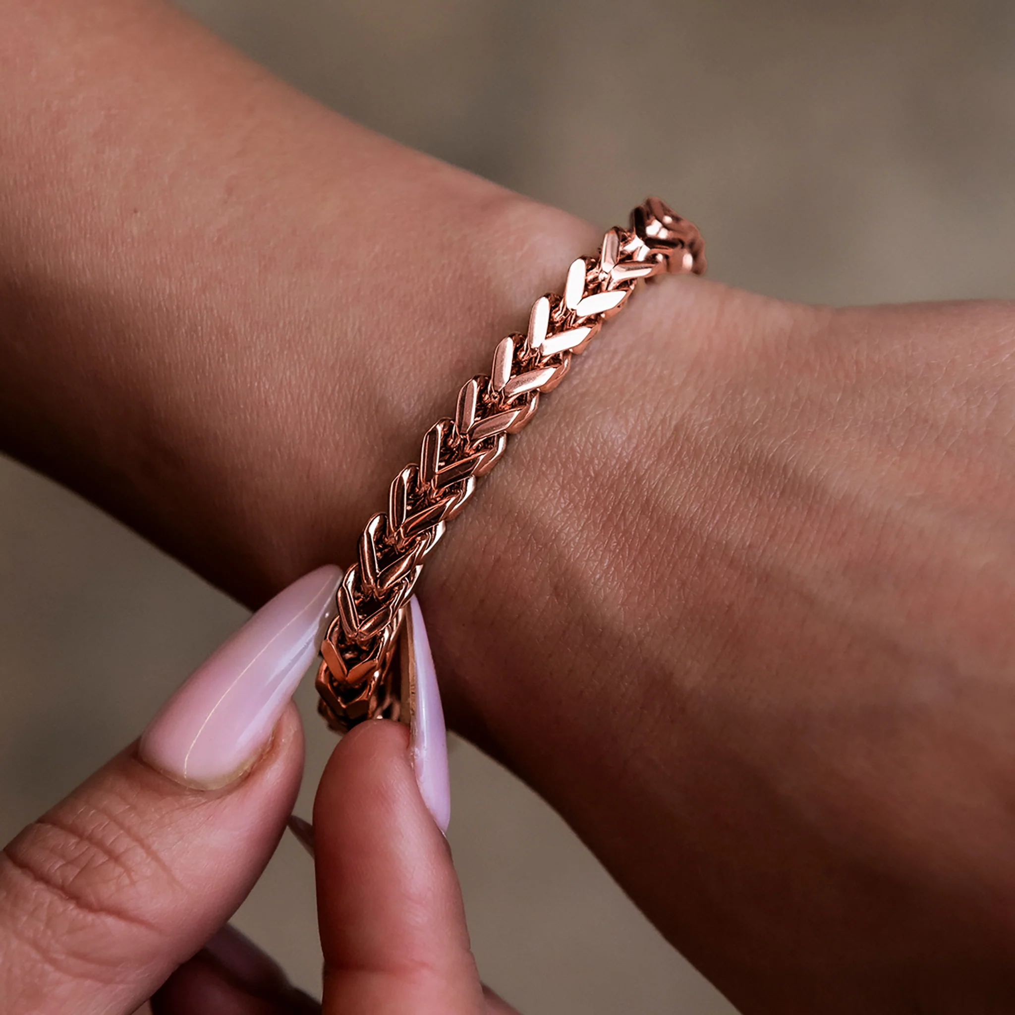 Franco Bracelet in Rose Gold- 6mm