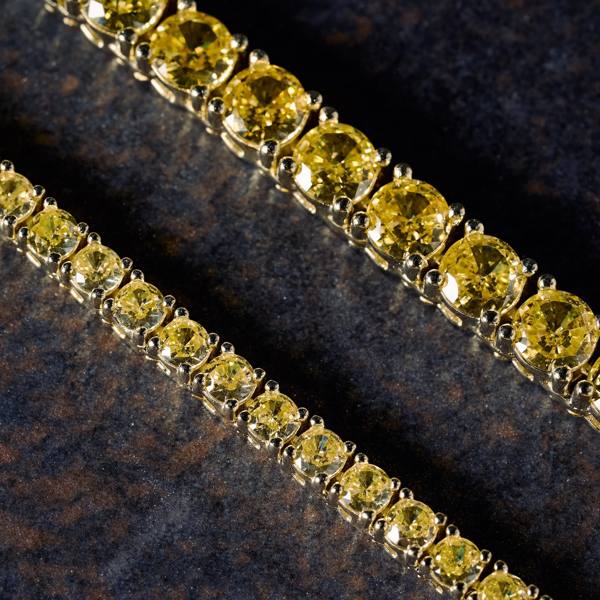 GLD X Bloody Osiris Iced Canary 3mm Diamond Tennis Chain in Yellow Gold Vermeil