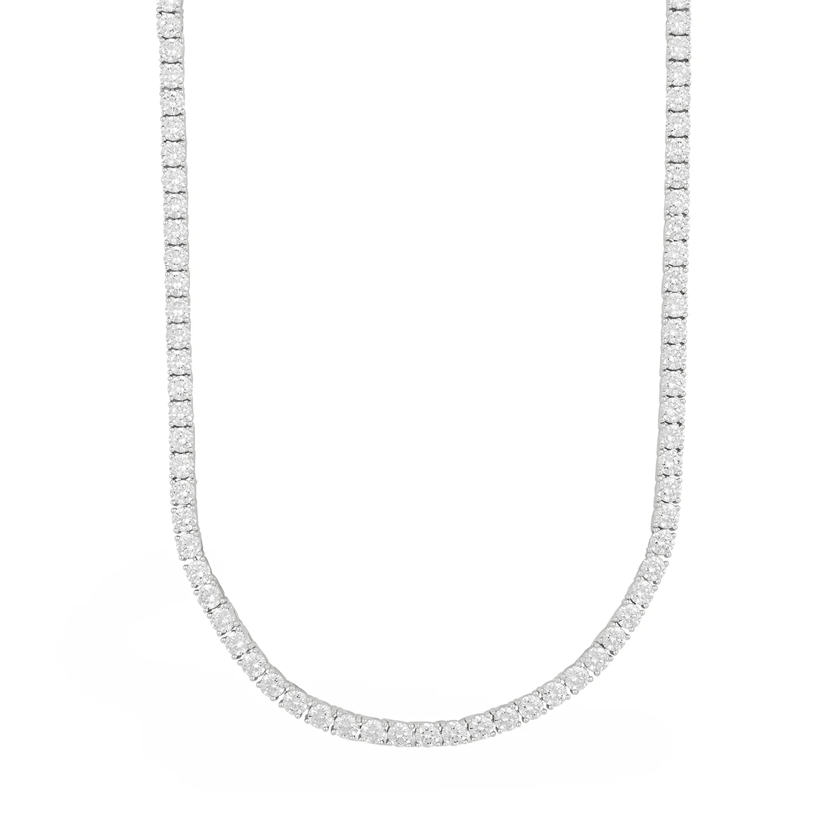 Men's Moissanite Diamond Tennis Chain in White Gold Vermeil- 3mm