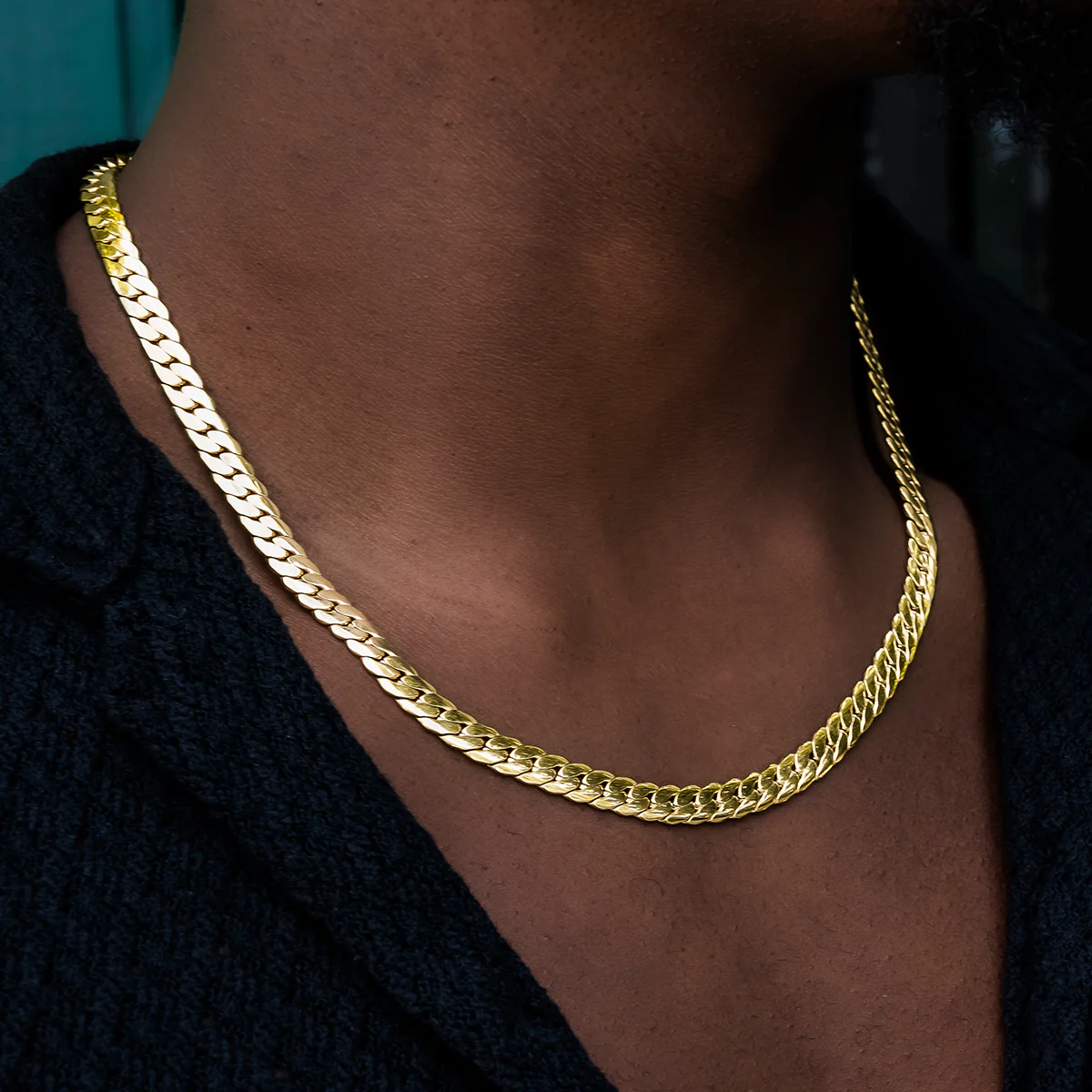 South Beach Cuban�?Chain in Yellow Gold- 8mm