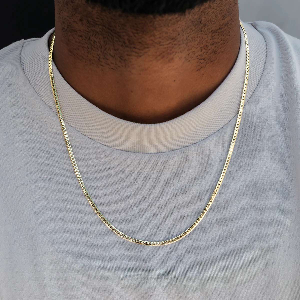 South Beach Cuban�?Chain in Yellow Gold - 3mm