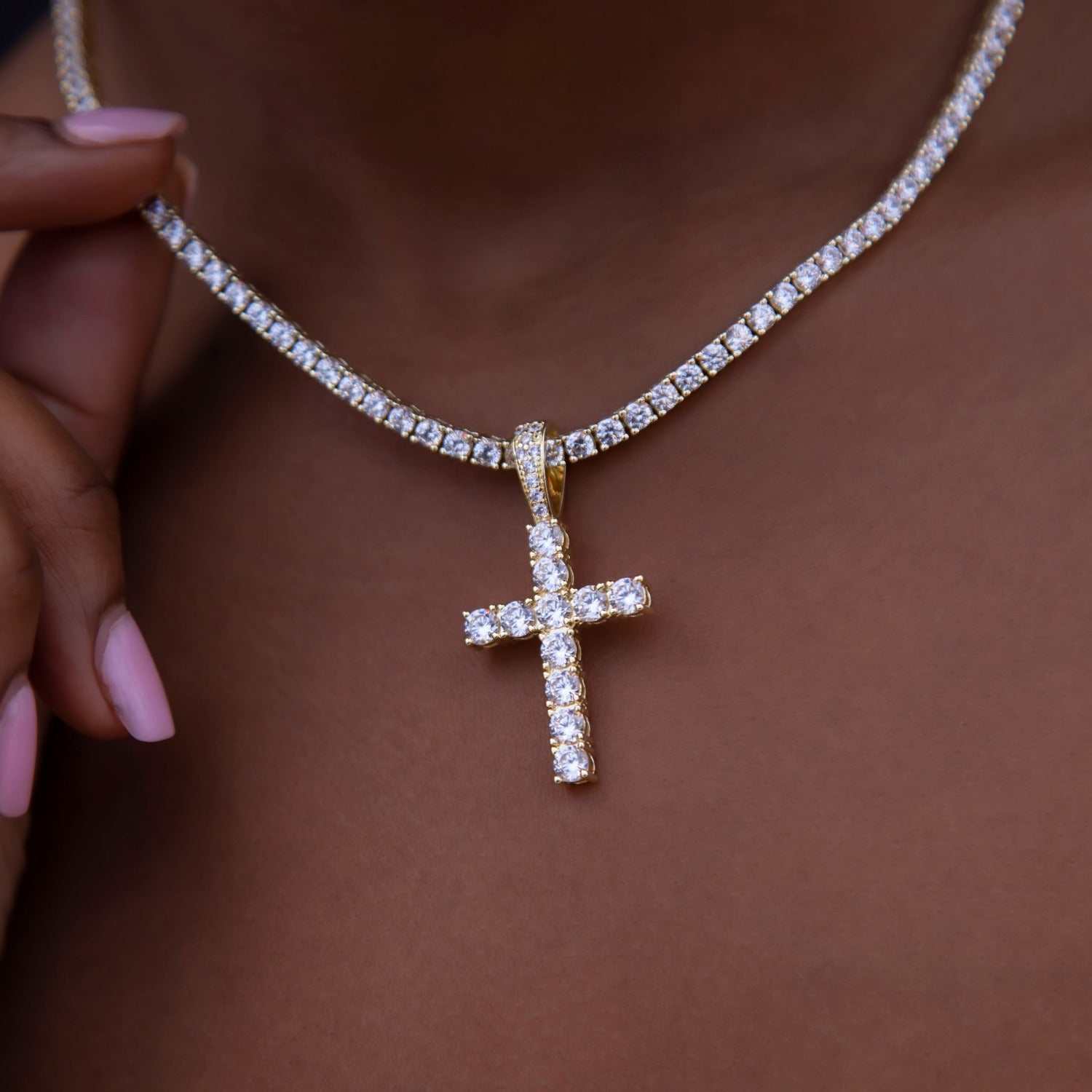 Diamond Cross in Yellow Gold