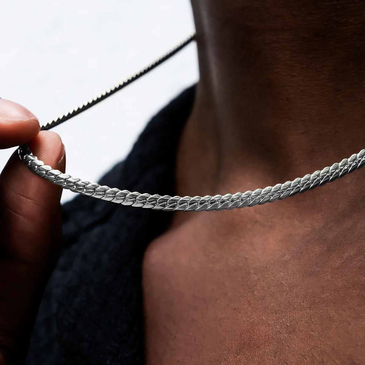 South Beach Cuban�?Chain in White Gold- 5mm