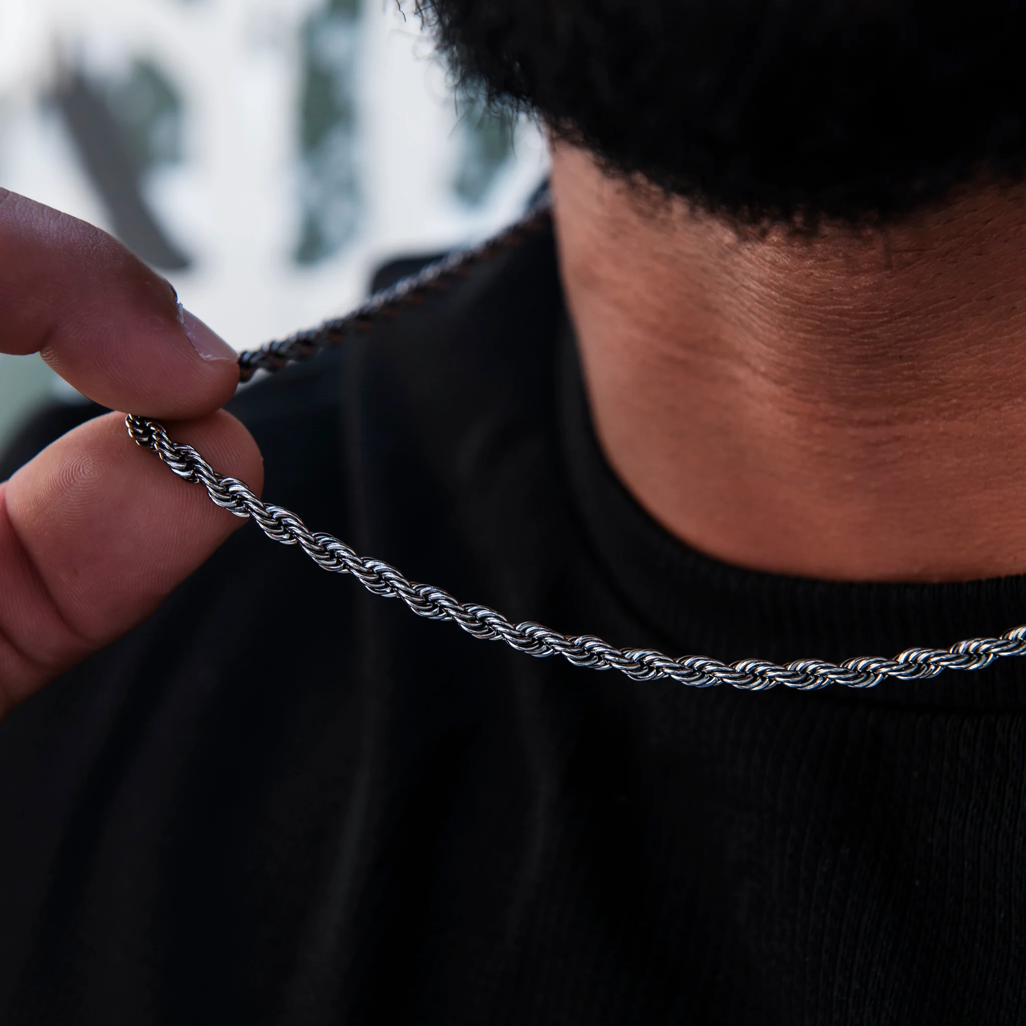 Rope Chain in Black - 4mm