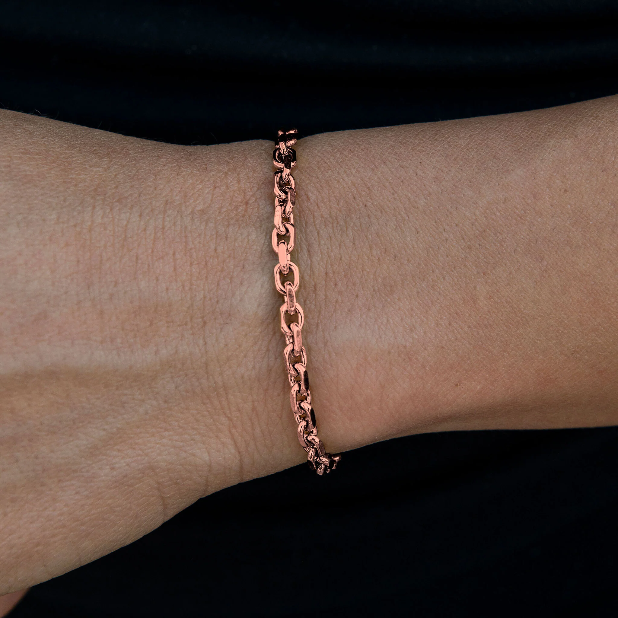 3.6MM Open Box Bracelet in Rose Gold