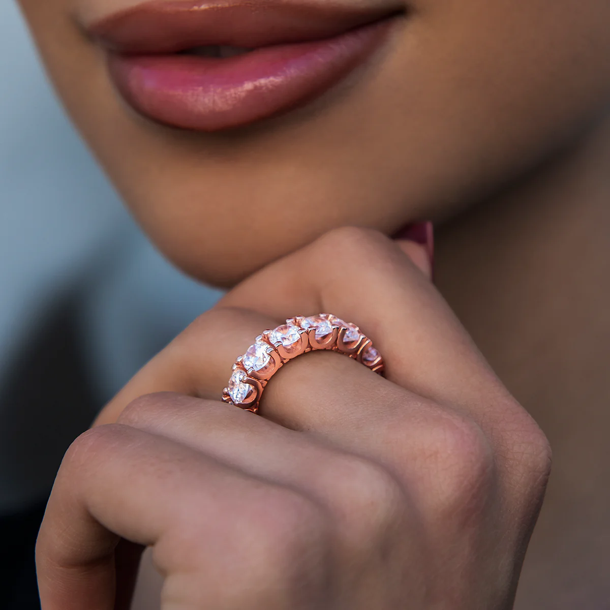 5mm Eternity Band Ring in Rose Gold Vermeil