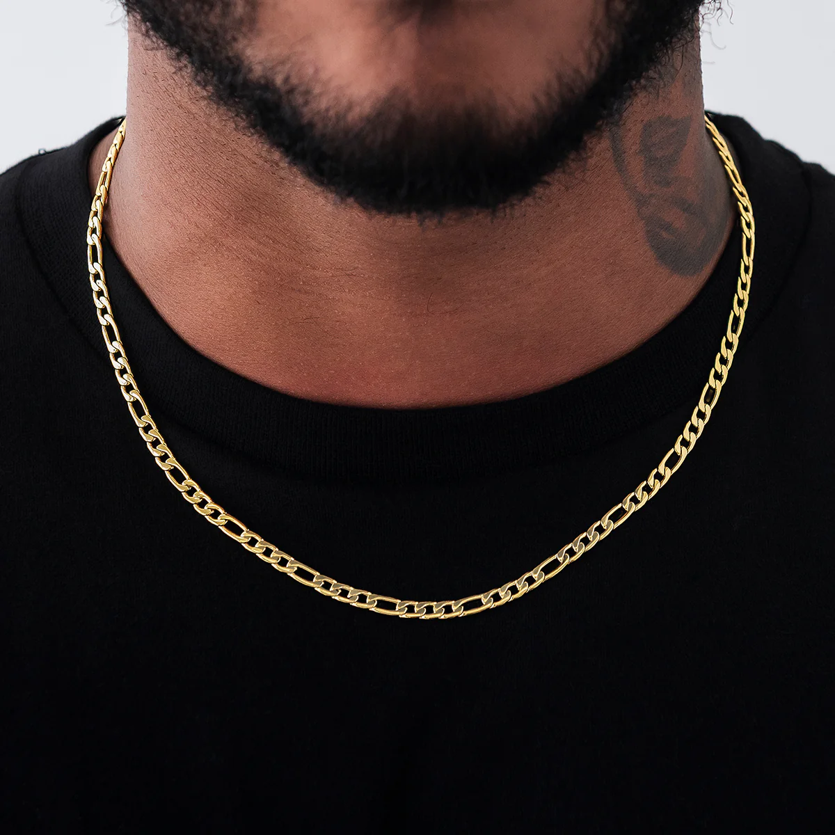 Figaro Link Chain in Yellow Gold - 4mm