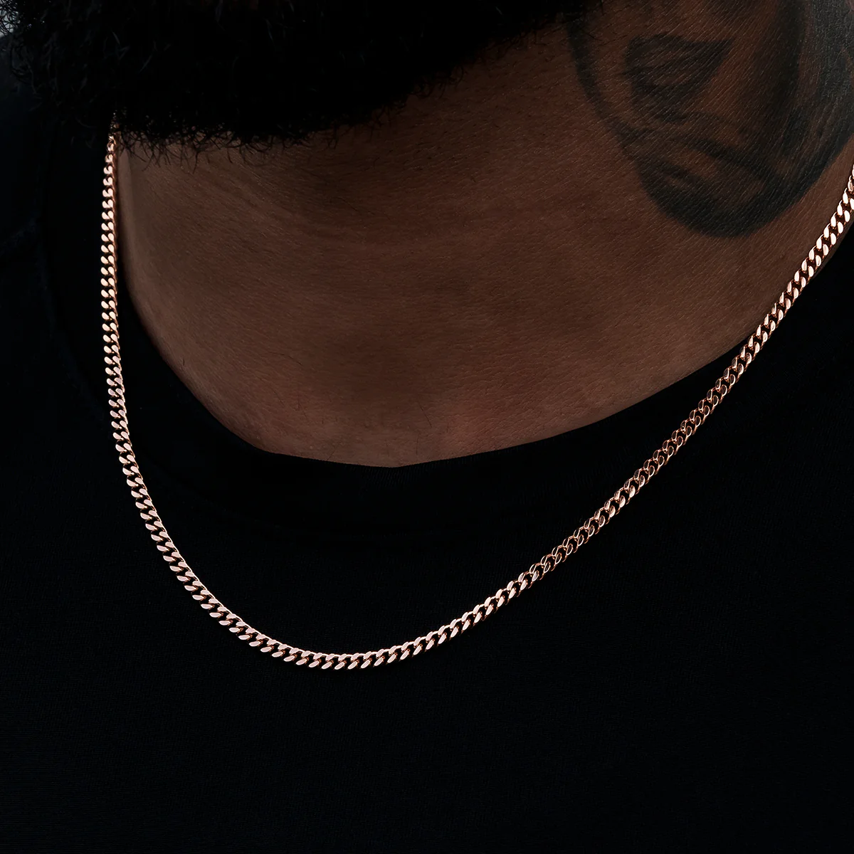 Micro Cuban Chain in Rose Gold- 3mm
