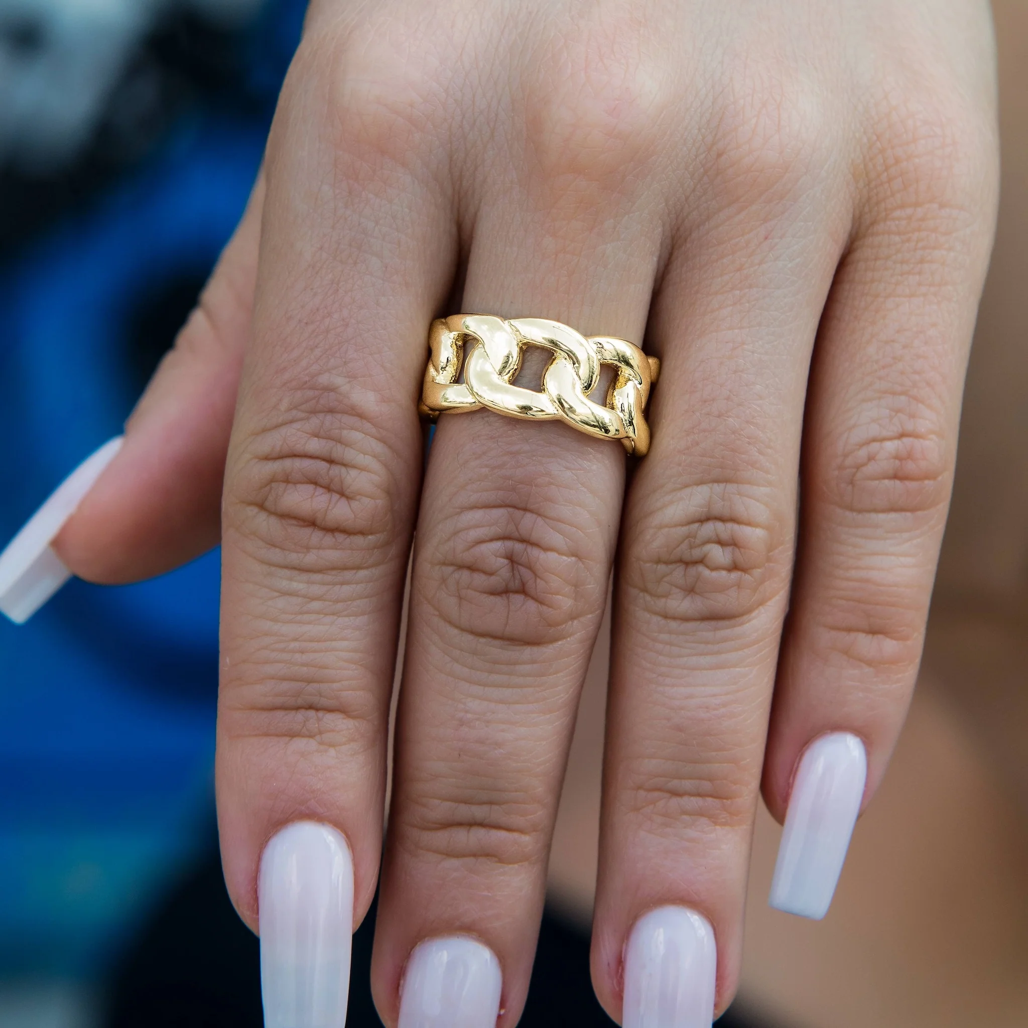 Cuban Band Ring in Yellow Gold - 9mm