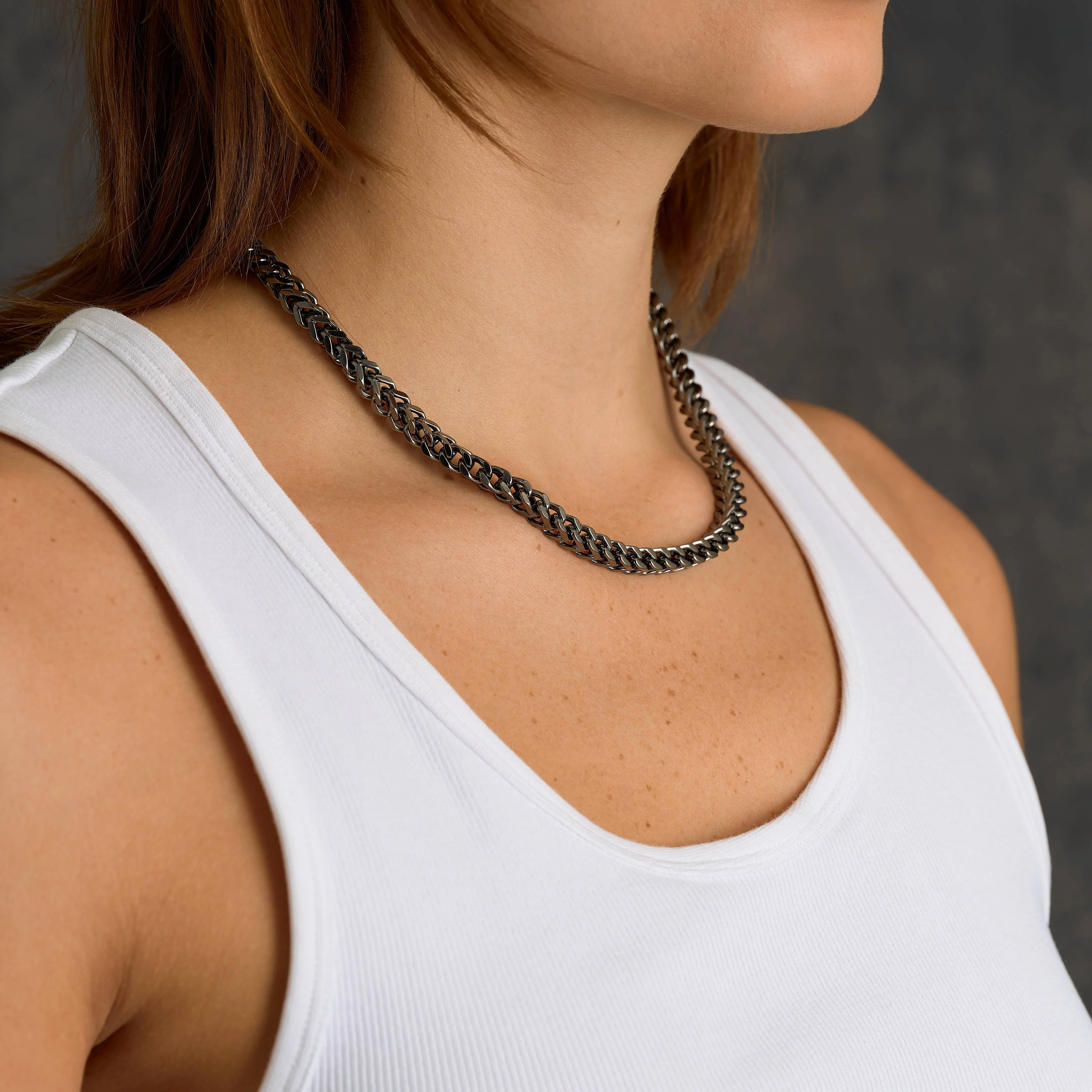 Franco Chain Necklace in Black - 6mm