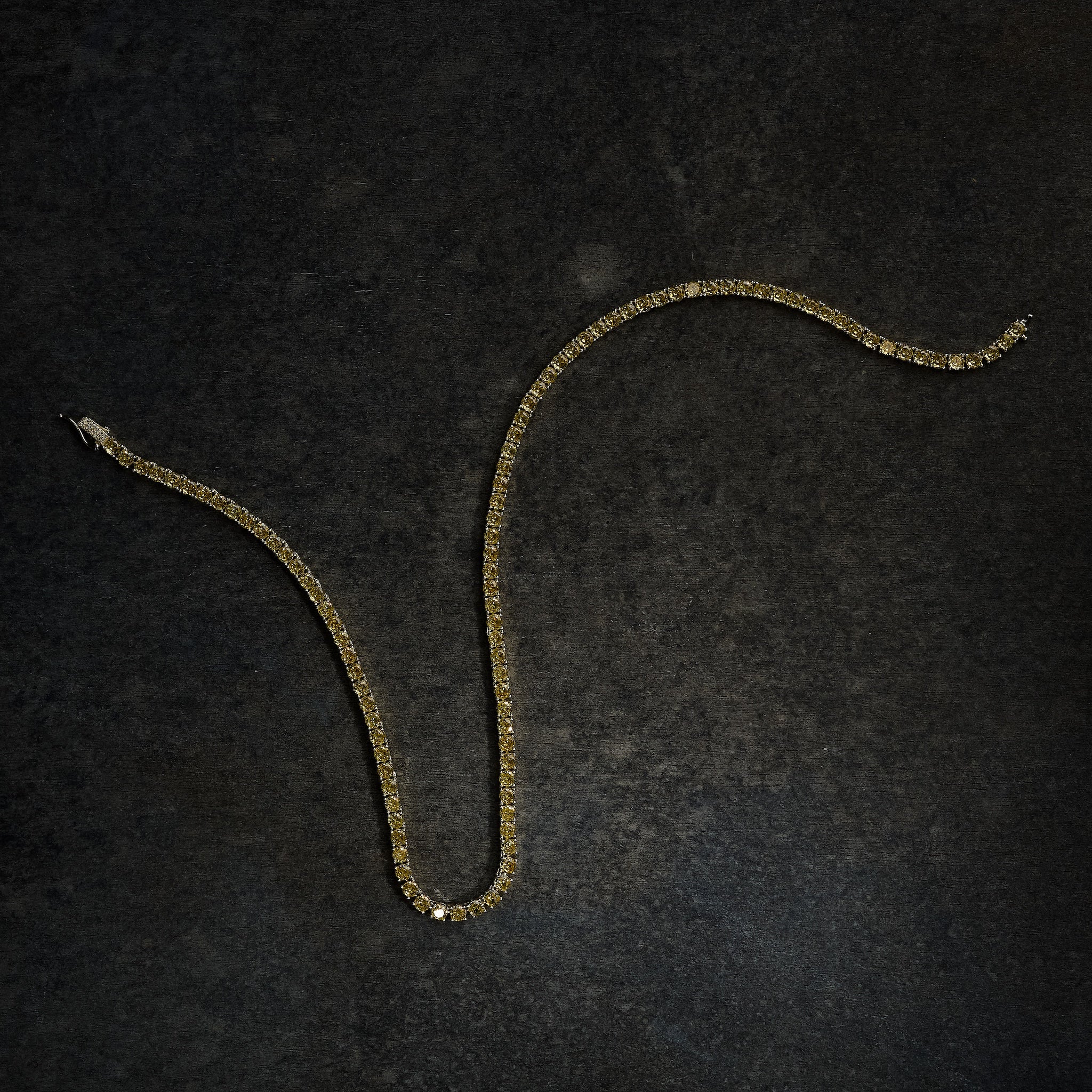 GLD X Bloody Osiris Iced Canary 5mm Diamond Tennis Chain in Yellow Gold Vermeil