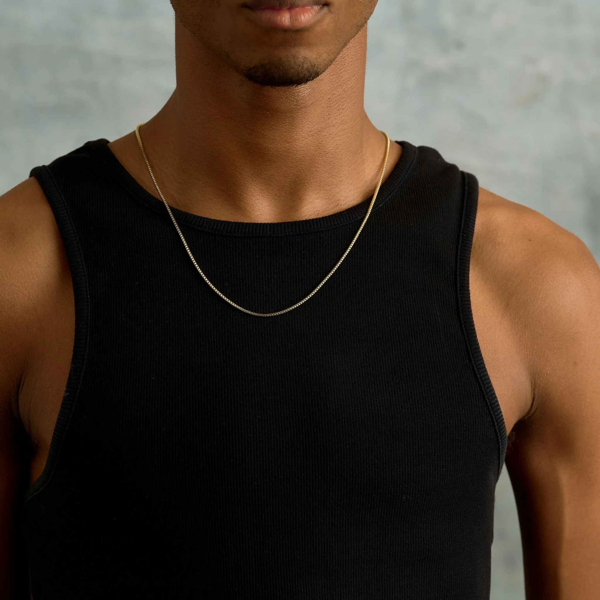 Micro Box Chain in Yellow Gold - 3mm