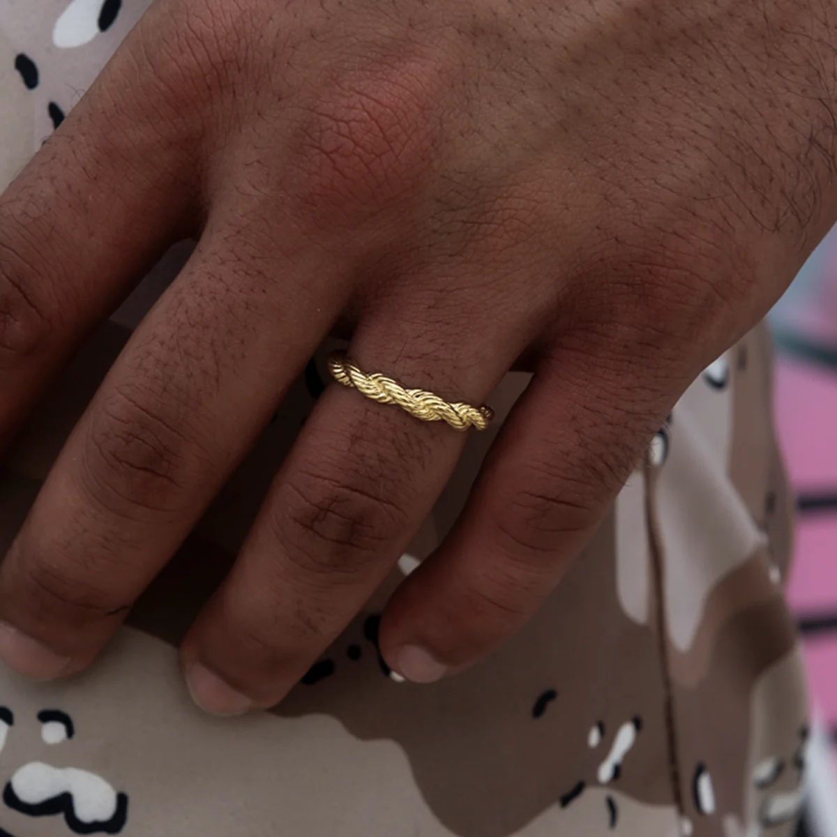 4MM Rope Ring in Yellow Gold