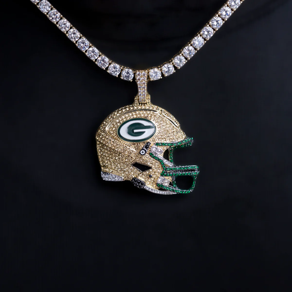 Official NFL 2025 Edition Green Bay Packers Helmet Pendant