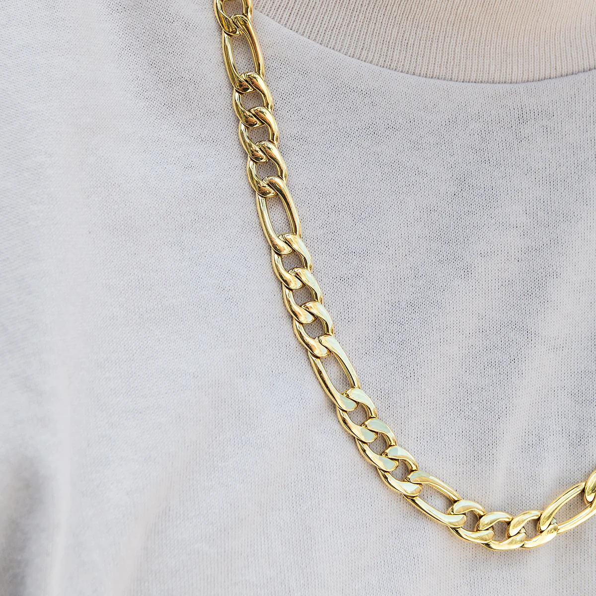 Figaro Chain in Yellow Gold- 9mm