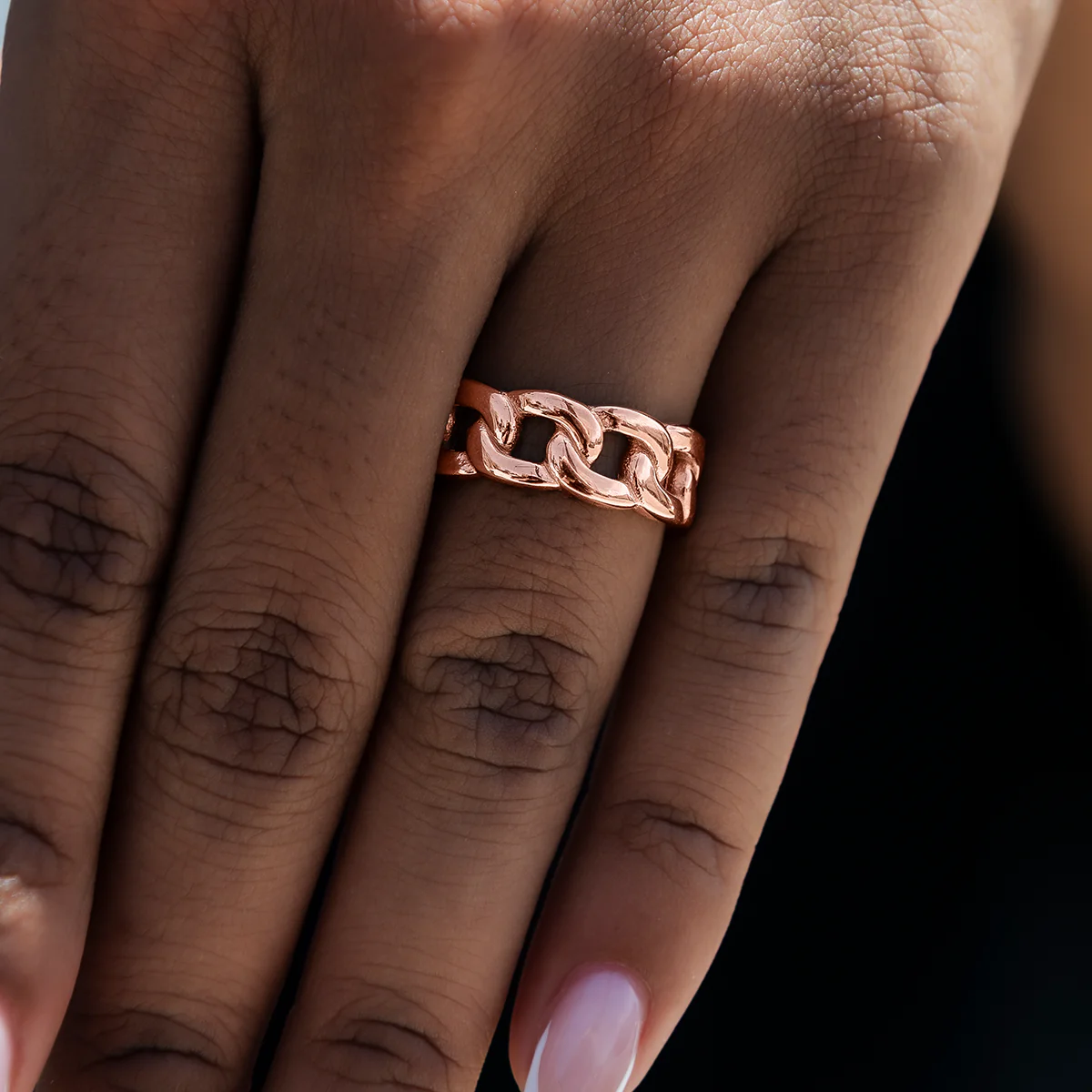 Cuban Band Ring in Rose Gold