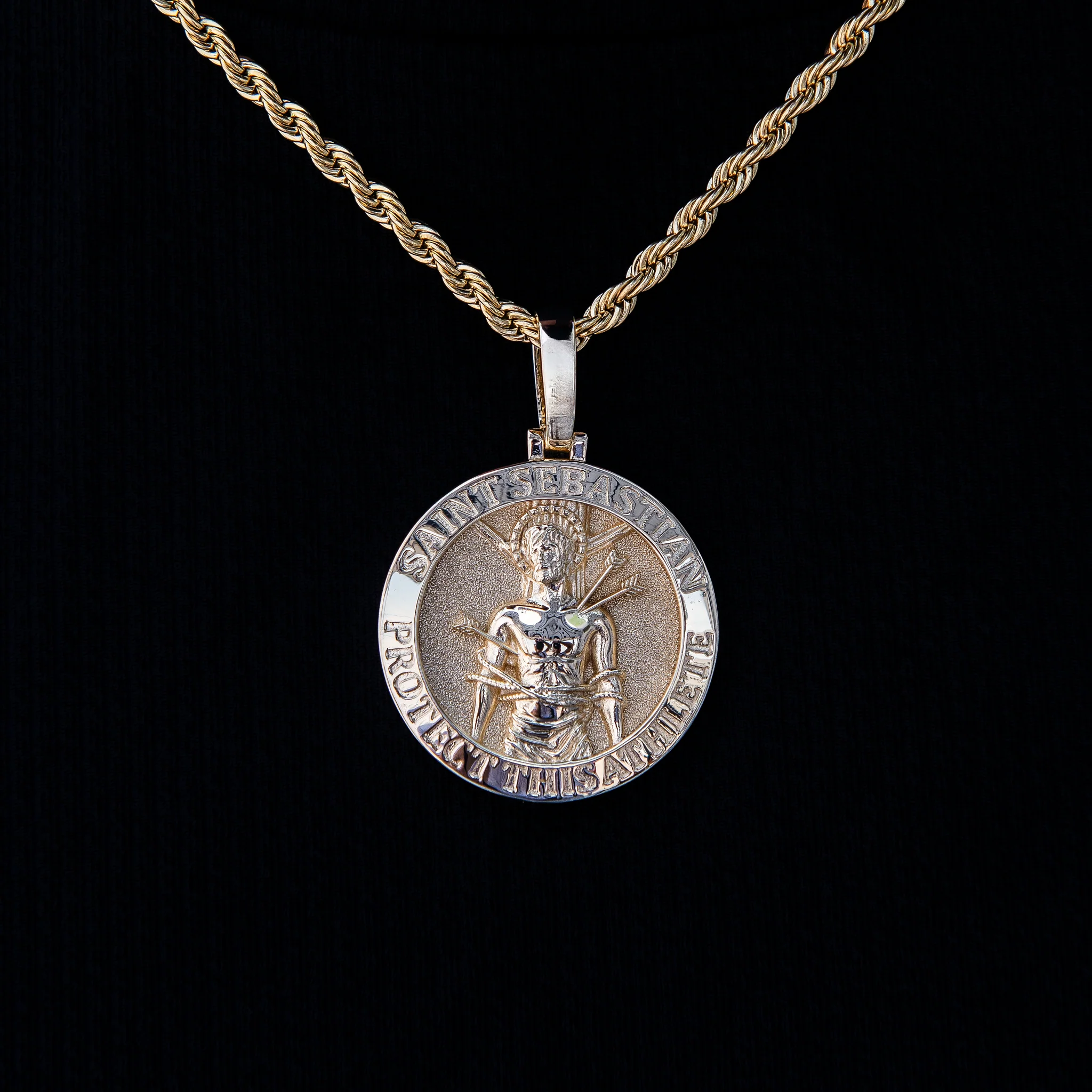 Athletes Guardian Pendant in Yellow Gold