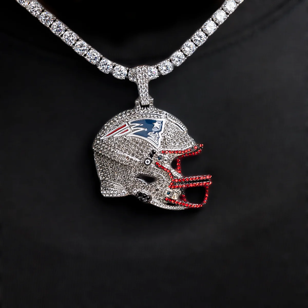 Official NFL 2025 Edition New England Patriots Helmet Pendant