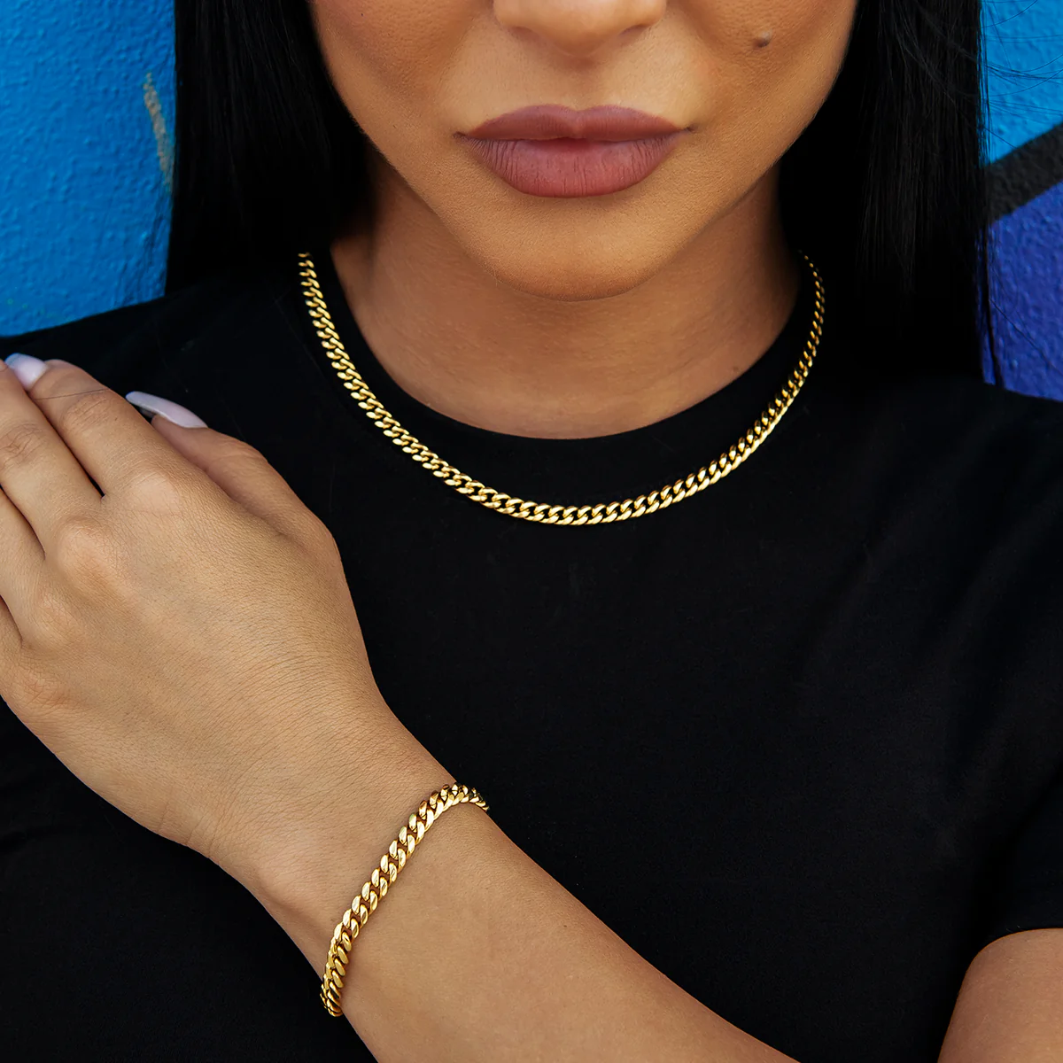 5mm Cuban Necklace + Bracelet Bundle - Yellow Gold