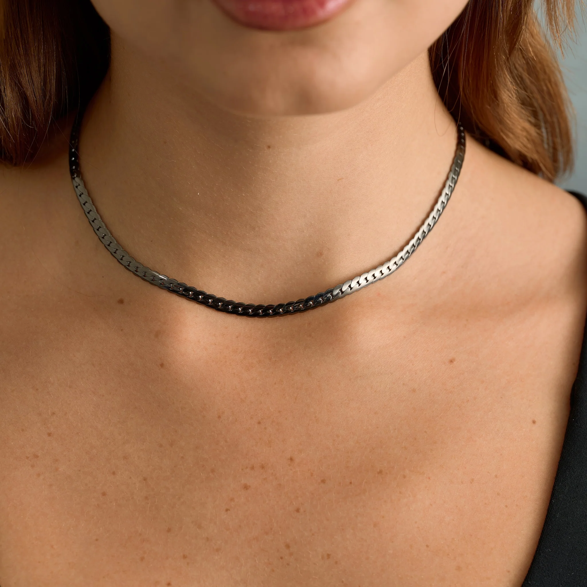 South Beach Cuban Chain Necklace in Black - 5mm