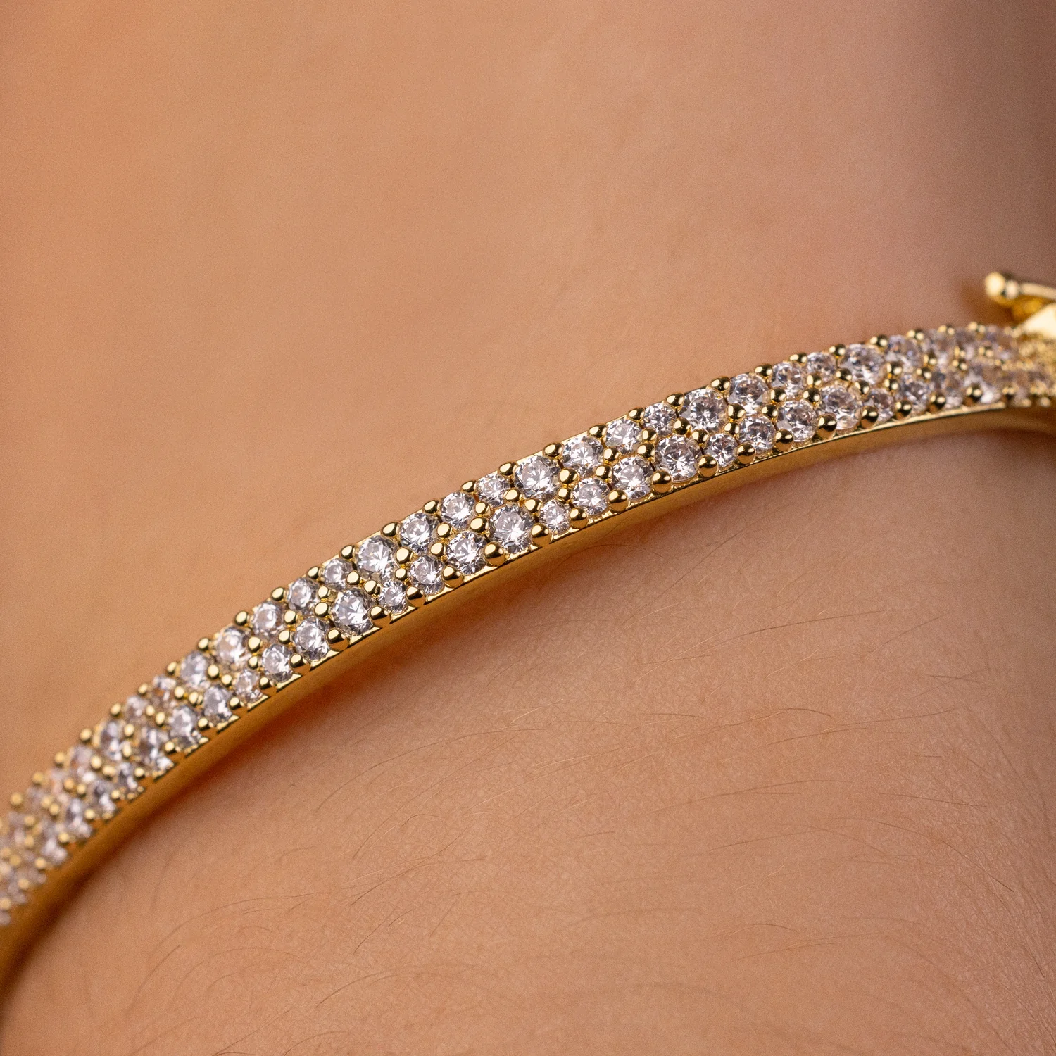 Pave Eternity Bracelet in Yellow Gold