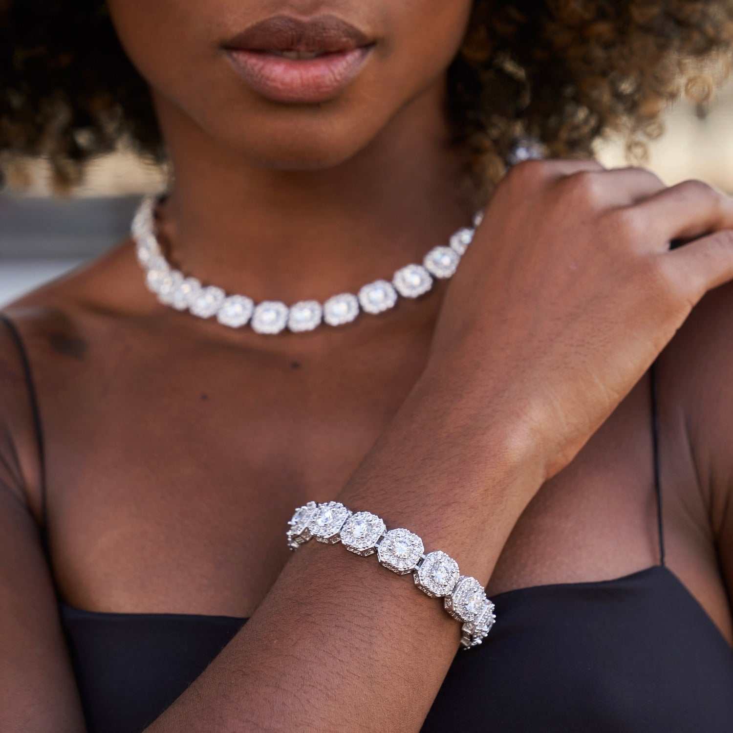 Clustered Tennis Necklace + Bracelet Bundle- 12mm