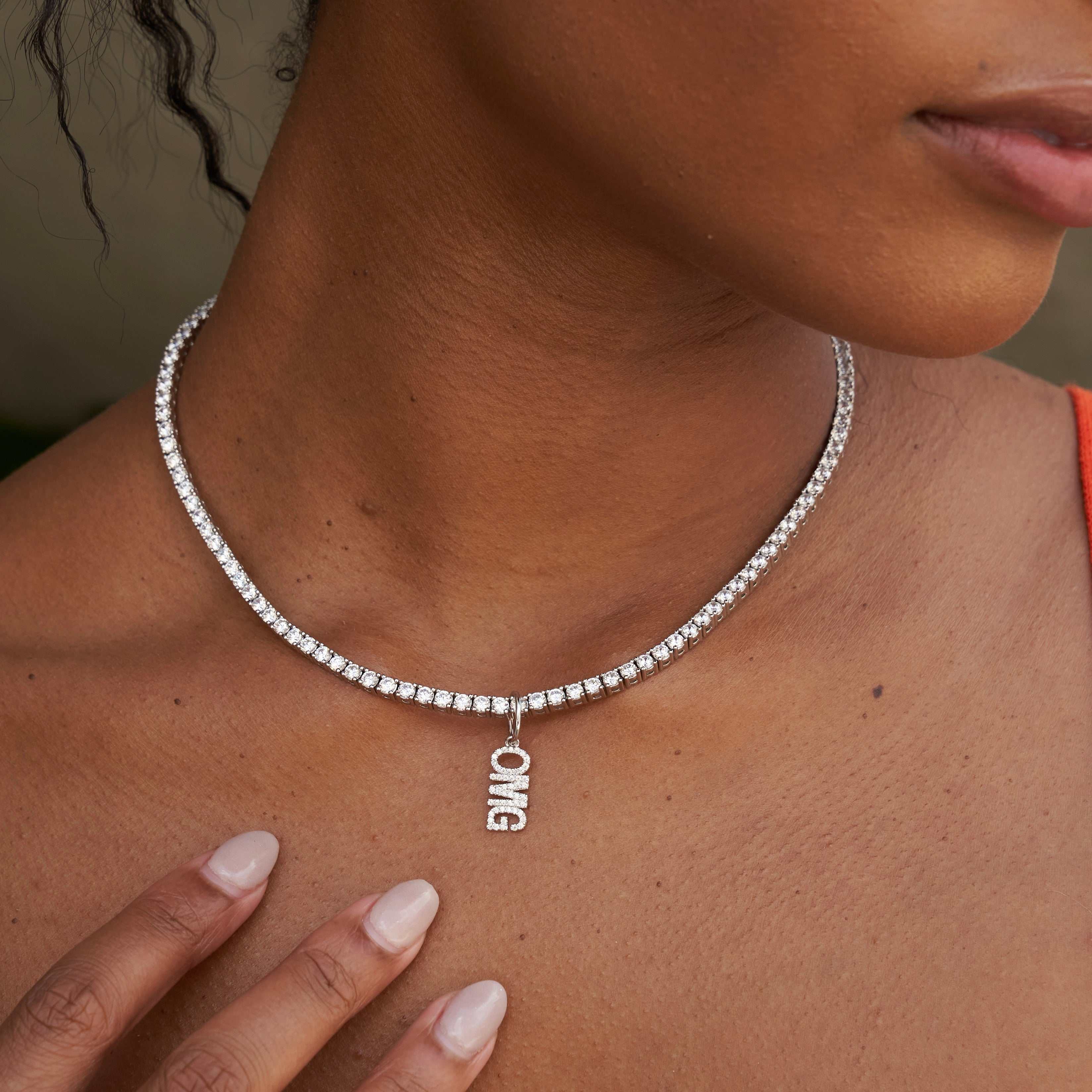 OMG Pendant - White Gold