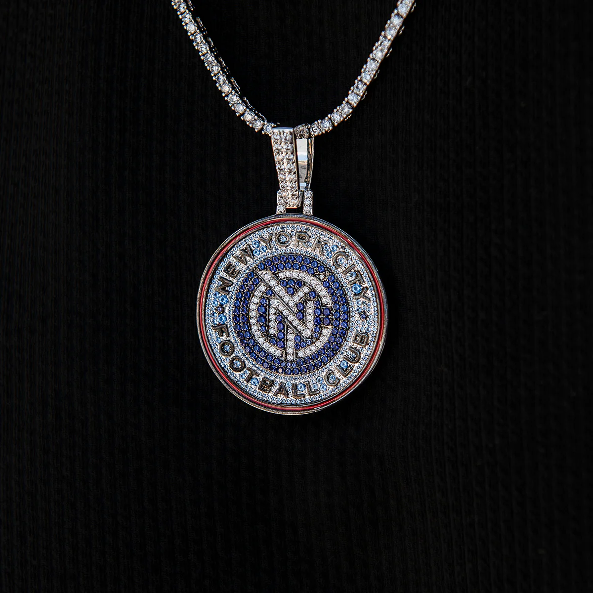 New York City FC Official MLS Logo Pendant in White Gold