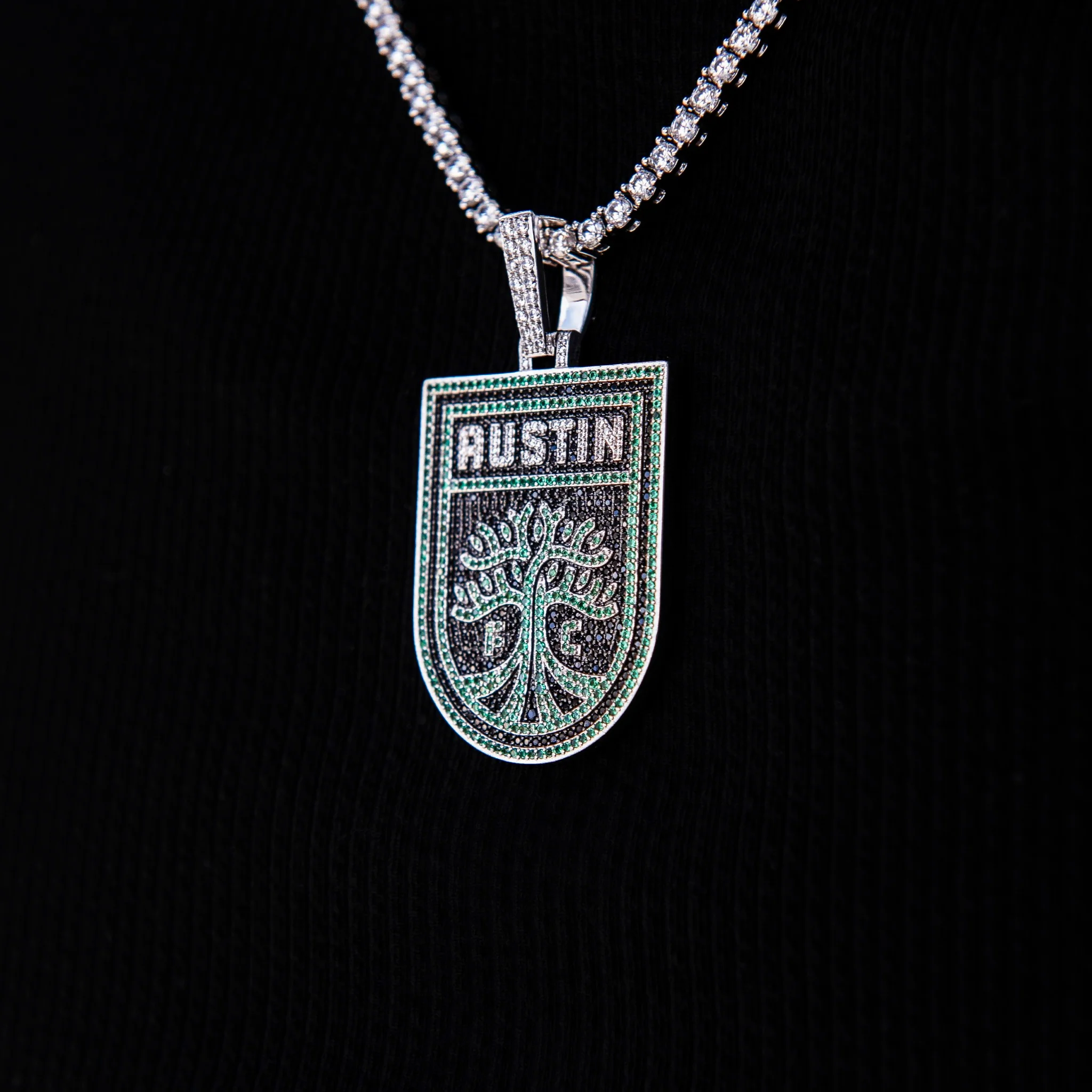 Austin FC Official MLS Logo Pendant in White Gold