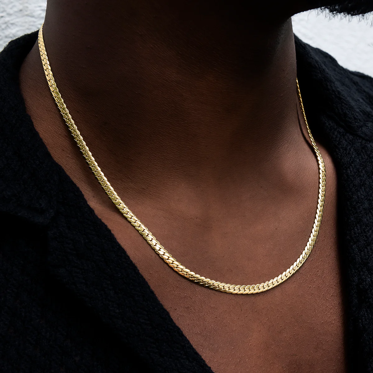 South Beach Cuban�?Chain in Yellow Gold- 5mm