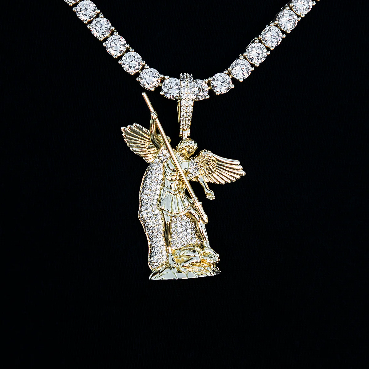 Saint Michael Pendant in Yellow Gold