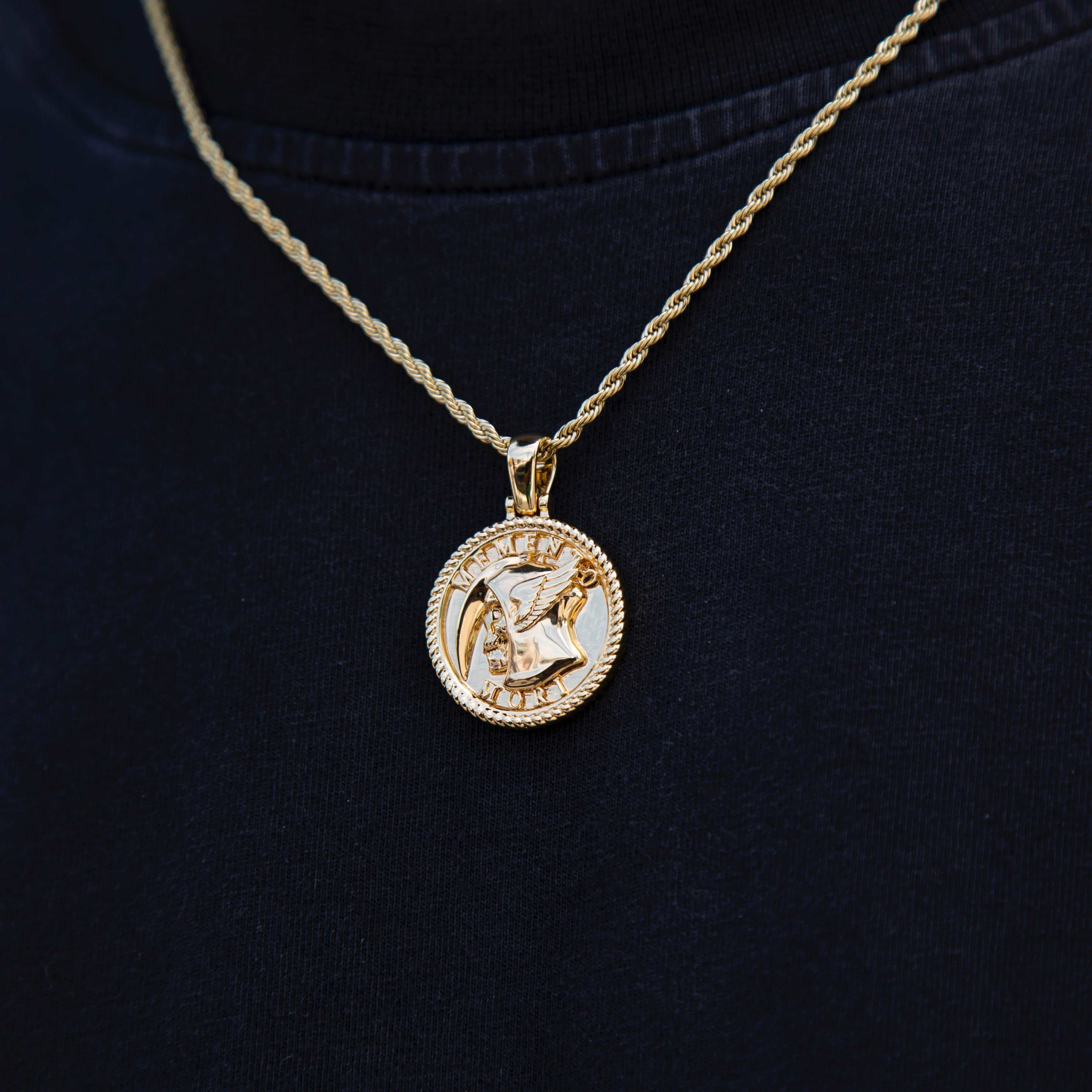 18k Vermeil Memento Mori Coin Pendant