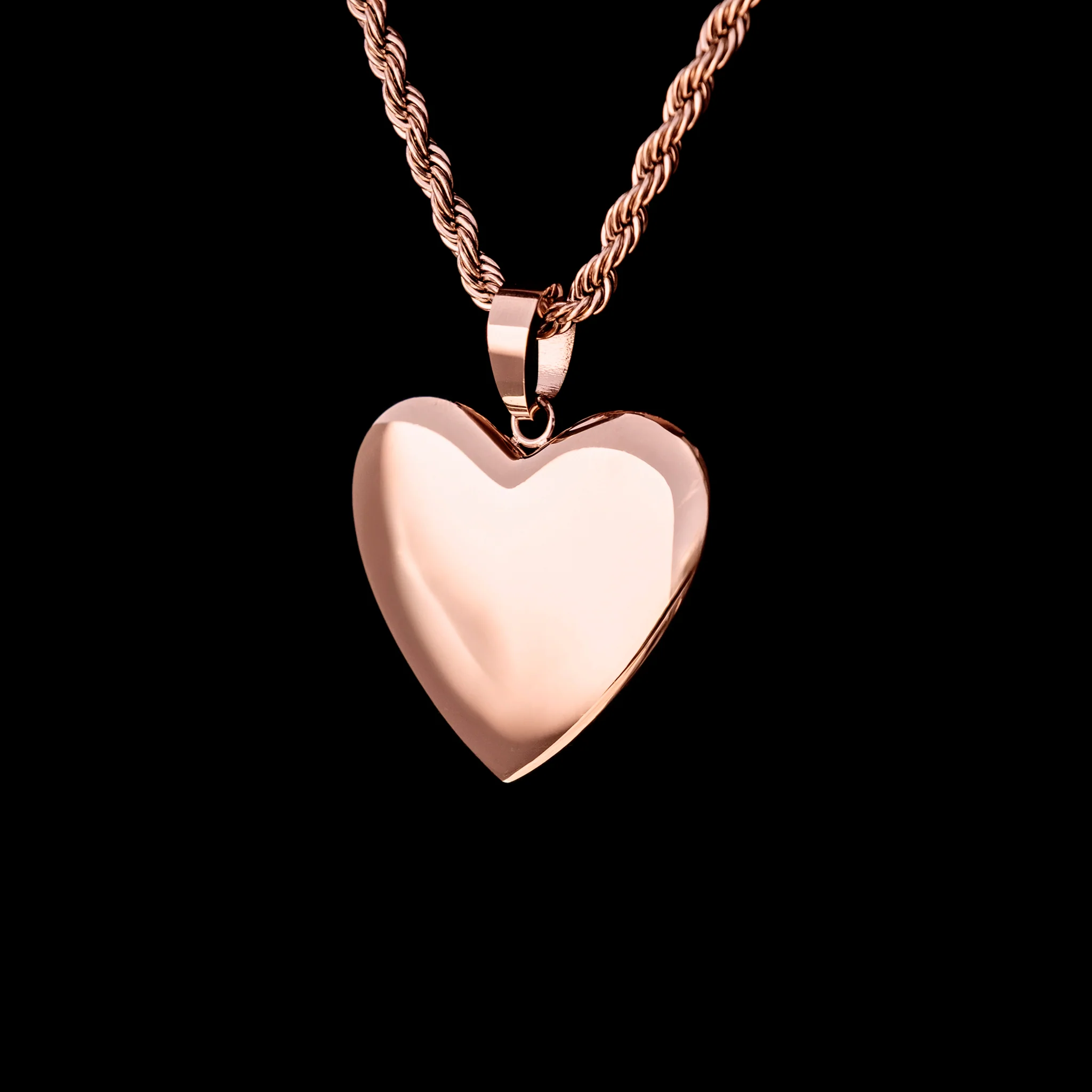 Simple Heart Pendant in Rose Gold