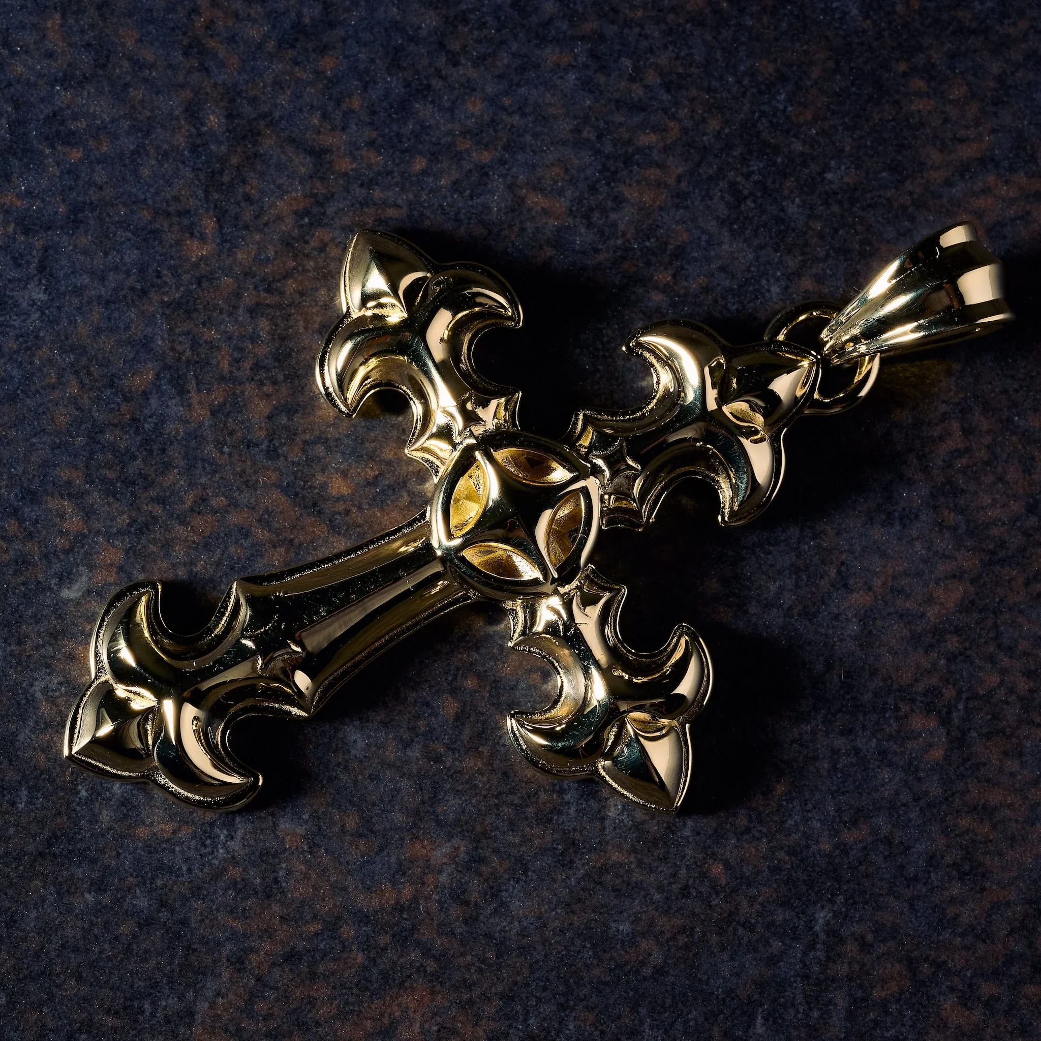 GLD X Bloody Osiris Large Cross Pendant in Yellow Gold Vermeil