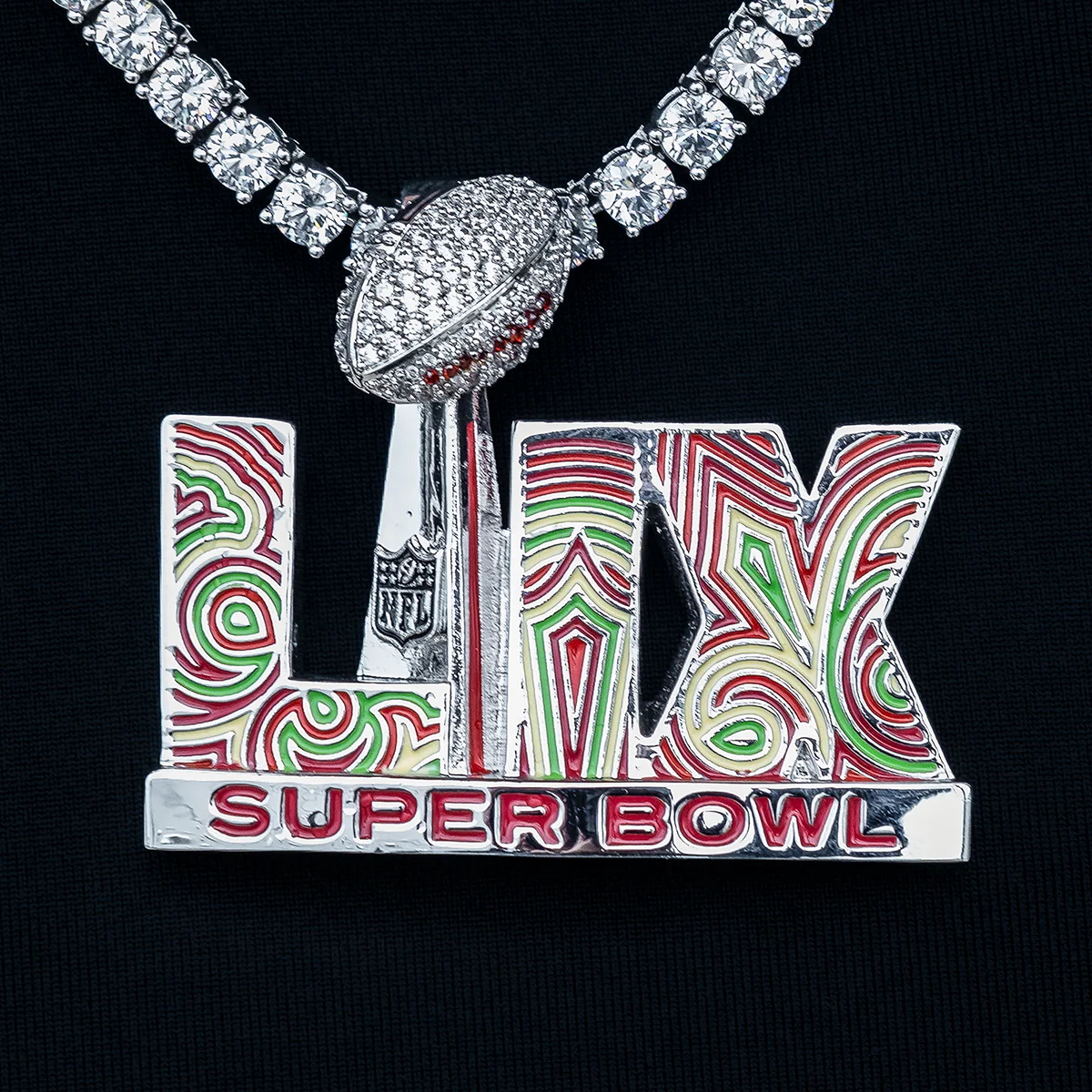 Super Bowl LIX Logo Pendant - White Gold
