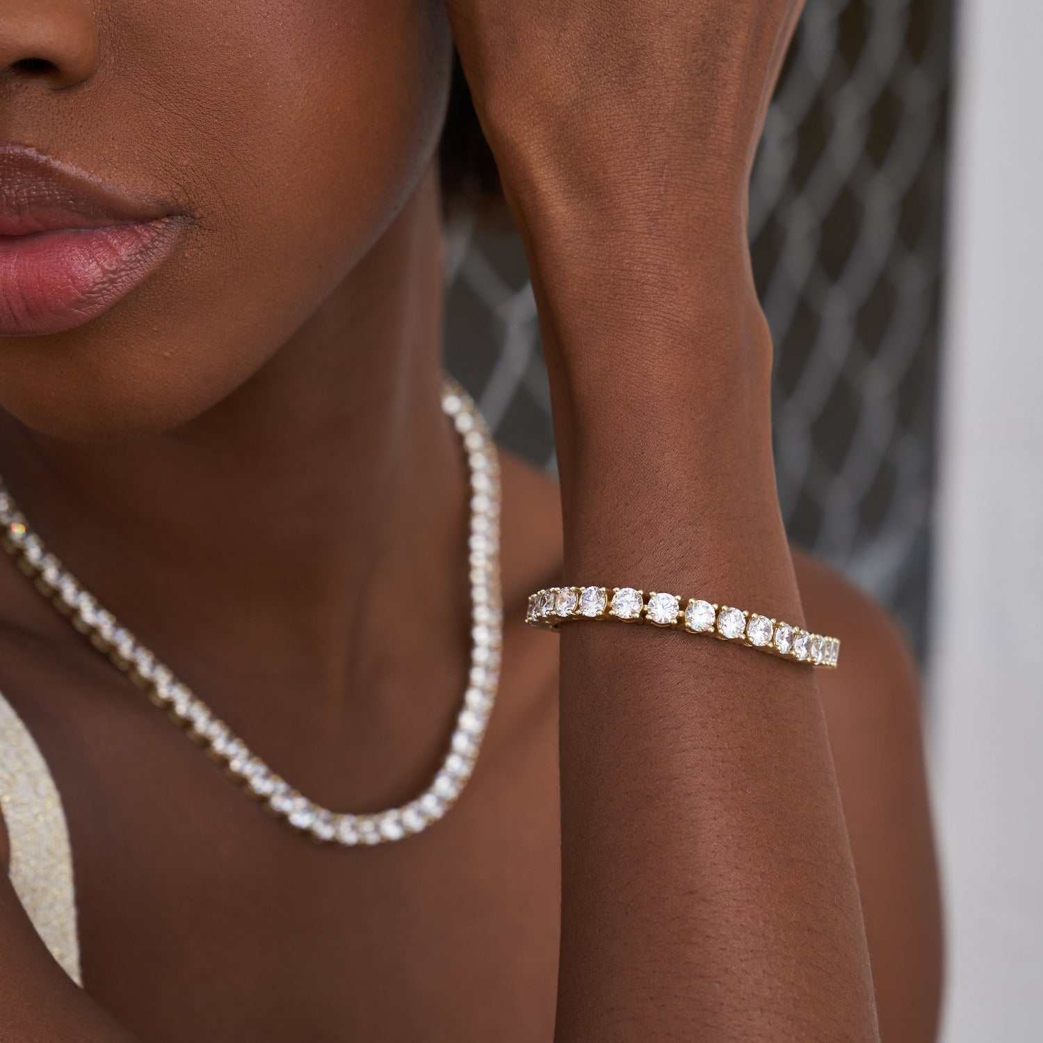 Diamond Tennis Necklace + Bracelet Bundle in Yellow Gold- 5mm