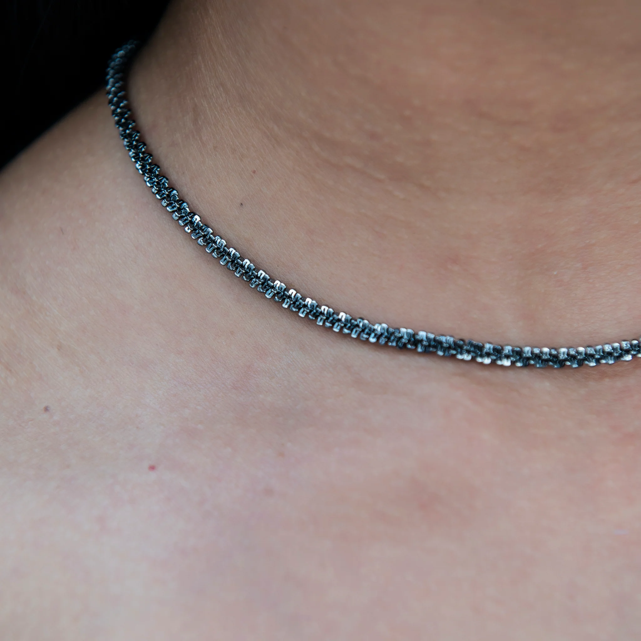 Popcorn Necklace in Black - 4mm